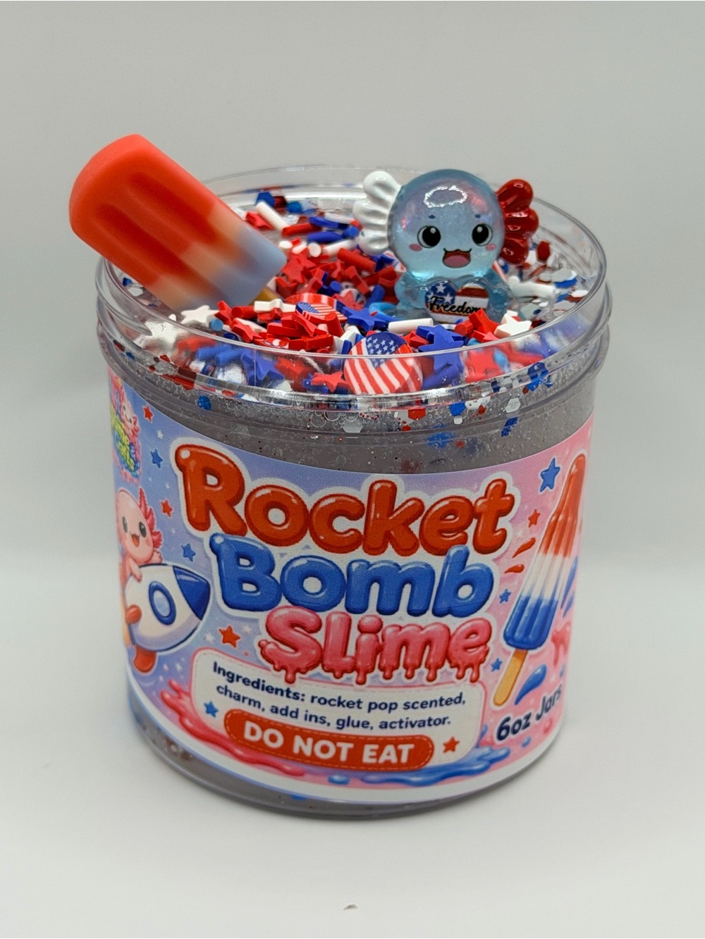 Rocket Bomb Slime - Red, White & Blue Scented Party Slime